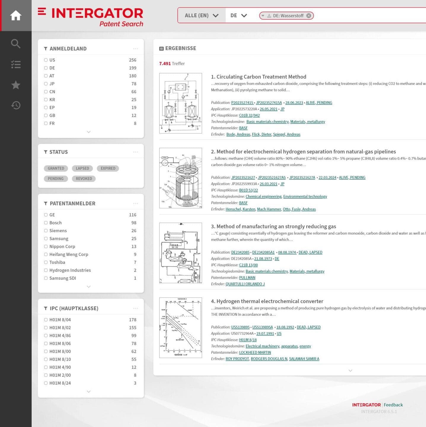 INTERGATOR Patent Search Chat